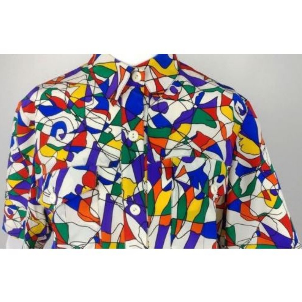 VTG 80s Francesca of Damon 100% Silk RAD Blouse 6 - Picture 4 of 8